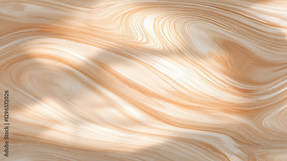 Poster Natural birch wood texture with wavy patterns for creative design and background