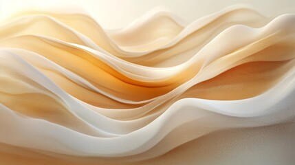 Obraz premium Soft flowing fabric waves of cream and warm yellow hues