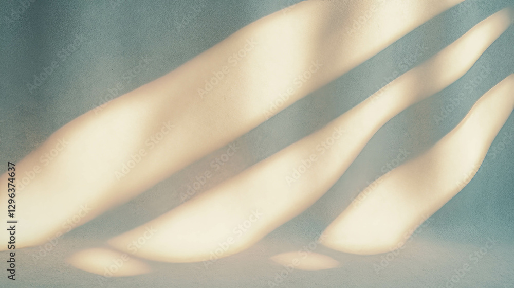 Poster Abstract light and shadow patterns on textured concrete background