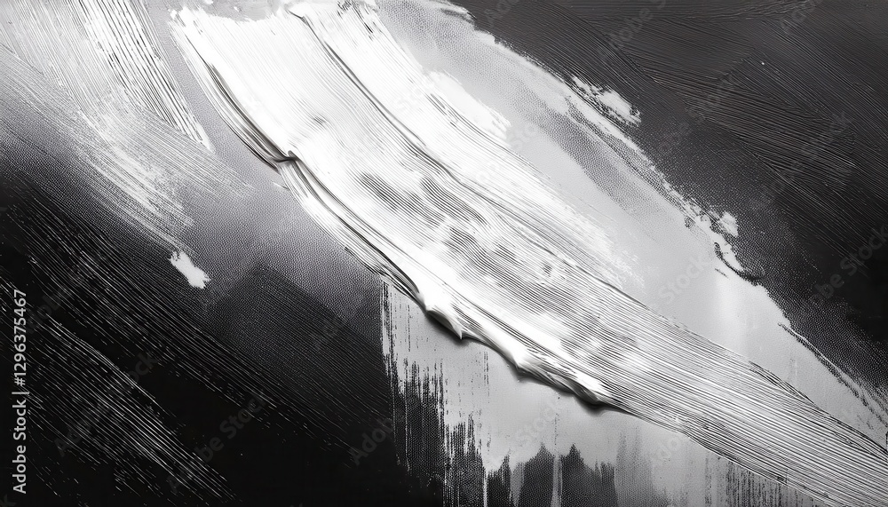 Aufkleber abstract black and white brushstroke texture with dynamic contrast, modern artistic background for d