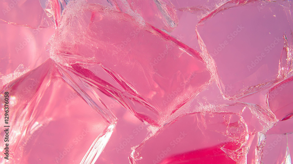 Aufkleber abstract magenta broken glass background with frosted texture for design projects