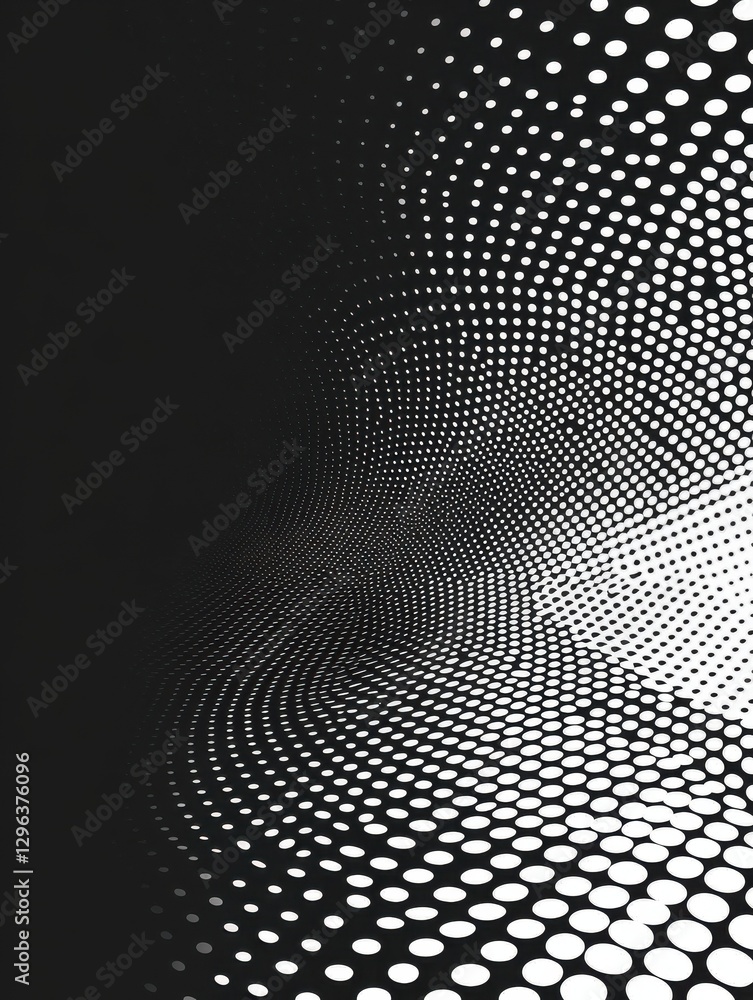 Poster halftone gradient effect. dot texture, dotted geometric pattern background. fade circle lines, black