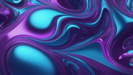 Fototapeta premium Futuristic Liquid Abstract Background in Glossy Blue and Purple Tones