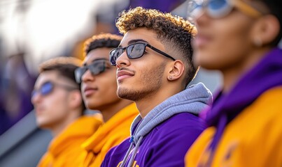 Obraz premium Group of Young Athletes Looking Forward with Determination