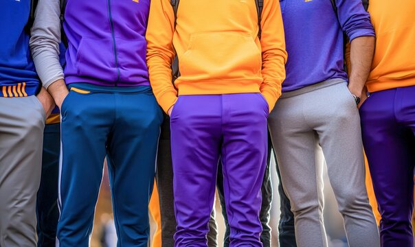 Group of People Wearing Colorful Sportswear Standing Together