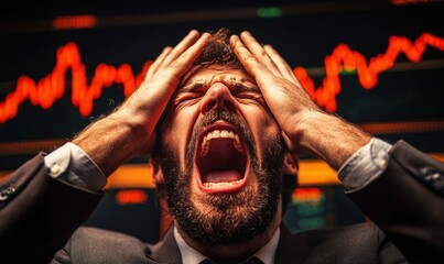 Panicked Investor Reacting to Crypto Market Crash