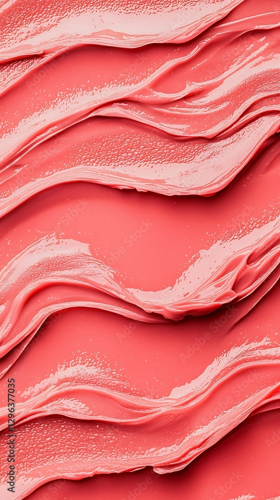 Poster a textured, wavy pattern in soft pink hues, resembling layers of fabric or frosting, creating a visu