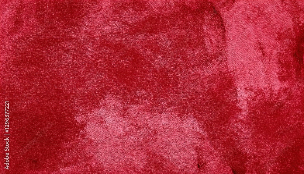 Poster velvety red fabric texture with soft abstract watercolor-style patterns, ideal for backgrounds, text