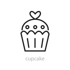 Cupcake Vector Illustration Line Muffin Icon Logo