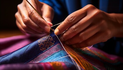 Obraz premium Threads of imagination weave together unique designs. 