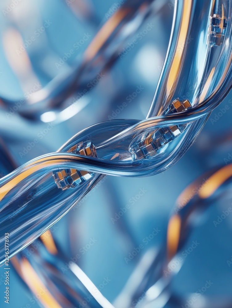 Poster abstract connections on blue background. tech concept. 3d rendering