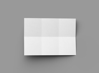 3d rendered image of a A4 sheet with square bends isolated on a light grey background