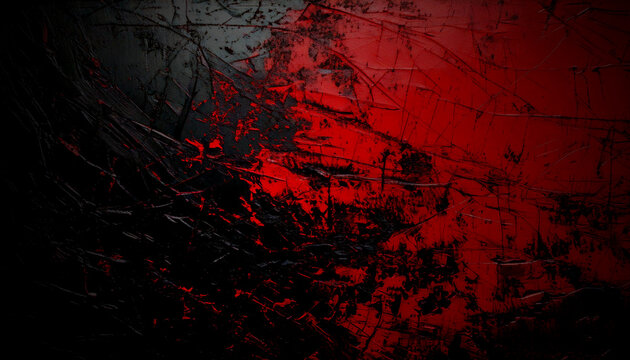 background vignette horror red and black; scratched and grunge, abstract texture background scary and scratch red and black