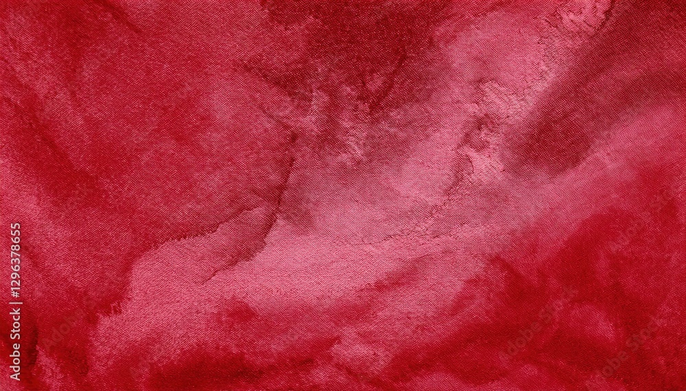 Poster velvety red fabric texture with soft abstract watercolor-style patterns, ideal for backgrounds, textiles, and design projects


