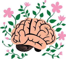 A detailed illustration of the human brain, symbolizing intelligence, creativity, and neural activity. Perfect for educational, medical, and scientific content related to cognition and mental processe
