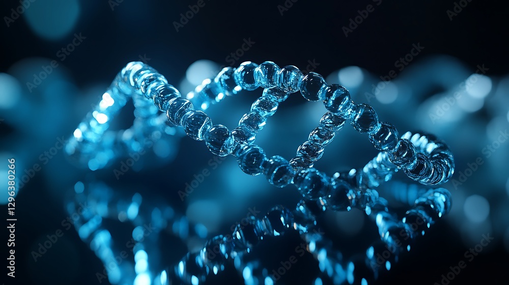 Aufkleber glass dna structure with reflection depicting science and technology