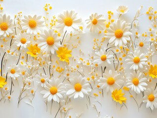 A sunflower-inspired bedroom with floral-patterned bedding, golden-yellow accent pillows, and a vintage wooden nightstand. A soft, neutral rug and a ceramic sunflower vase on the dresser add charm to 