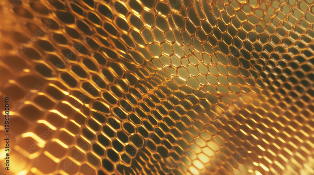 Poster metallic honeycomb structure texture - ideal for modern design and industrial themes