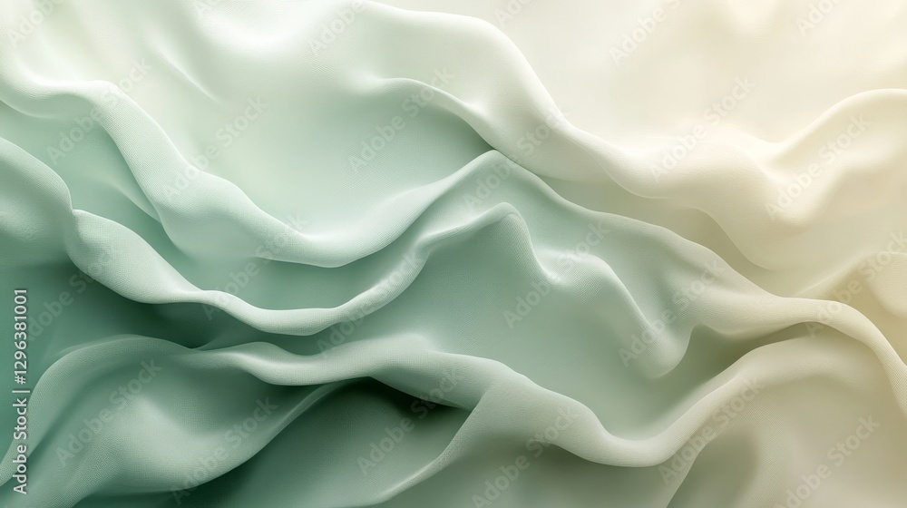 Aufkleber wavy flowing fabric displayed with gradient colors and smooth textures
