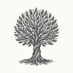 Naklejka premium Hand Drawn Tree Illustration 