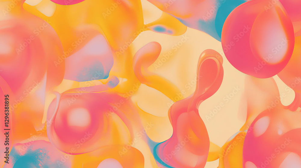Poster abstract colorful ink blots and fluid shapes background for creative design