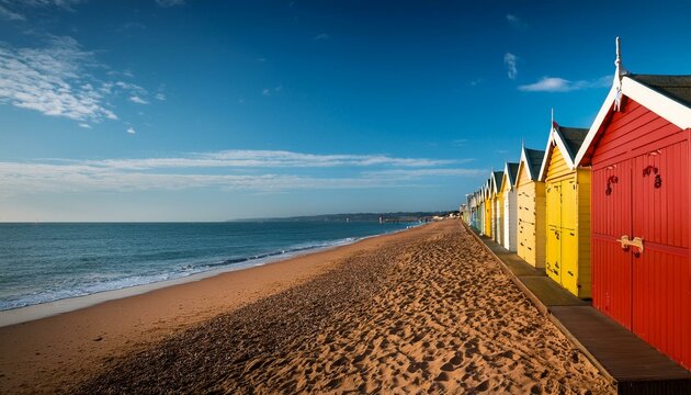bournemouth beach huts sea and sand