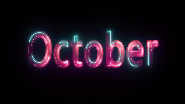 October. Hand drawn lettering word October. Month October.