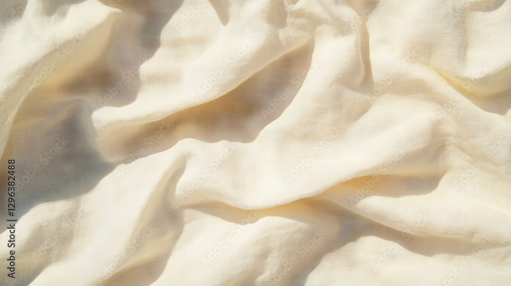 Poster textured natural linen fabric with soft frayed edges for creative design projects