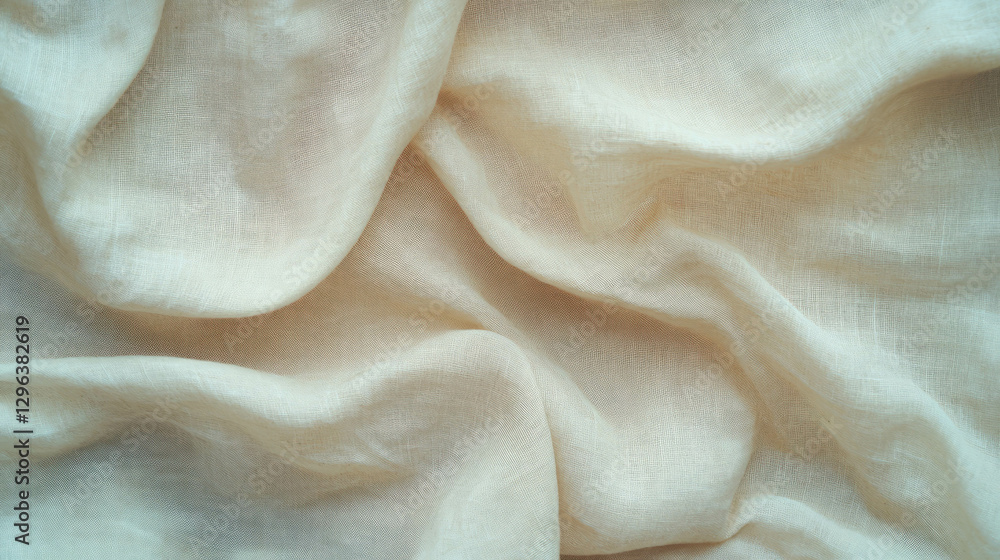 Poster elegant natural linen fabric with subtle frayed edges for textiles and design