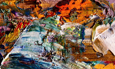 Abstract art background . Hand painting artwork on canvas .