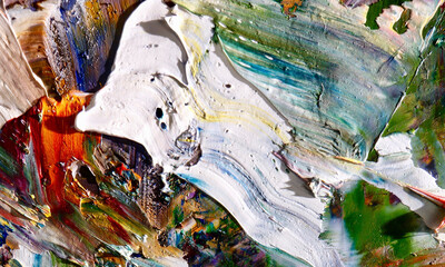 Fototapeta premium Abstract art background . Hand painting artwork on canvas .