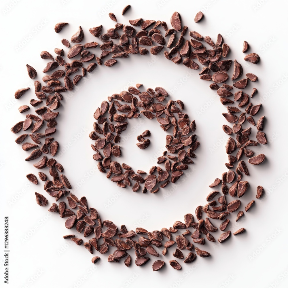 Aufkleber creative 3d visual of cacao nibs forming a unique spiral shape