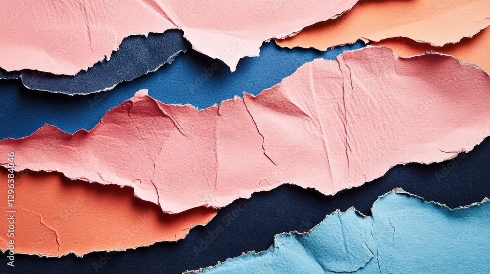 Aufkleber colorful torn paper layers create a striking visual effect perfect for creative projects or backgrou