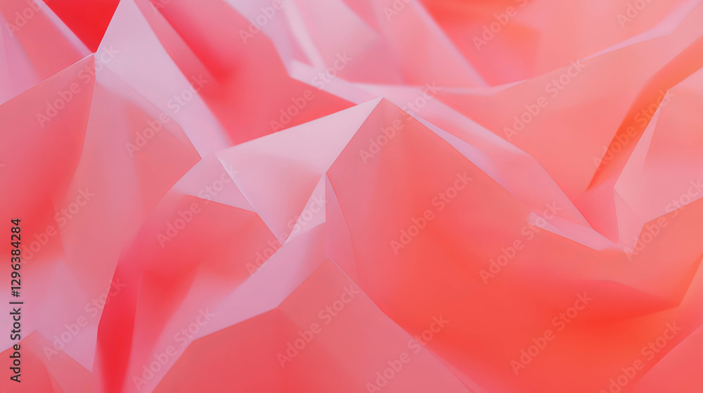 Poster origami paper texture with pink folded patterns for creative design background