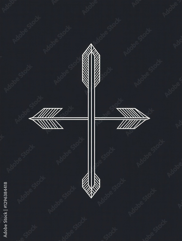 Poster arrow, double icon. simple thin line, outline vector element of arrow icons set for ui and ux, websi