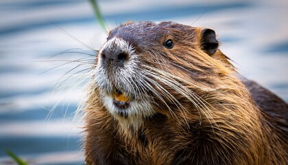cheerful beaver with distinctive expression portrait