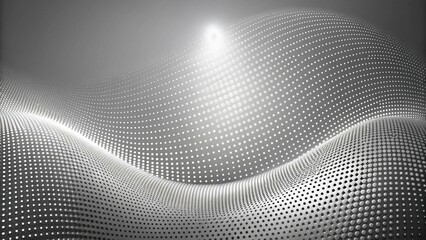 Fototapeta premium Abstract Silver Halftone Wave Background Design Featuring Dynamic Curves and Dotted Pattern