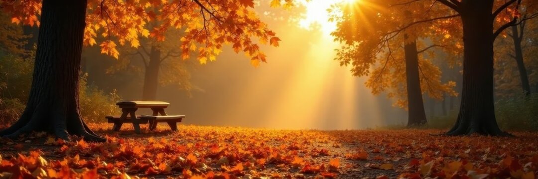Cozy Swedish torp, golden hour light, fallen leaves surround , quiet, Sweden, nature