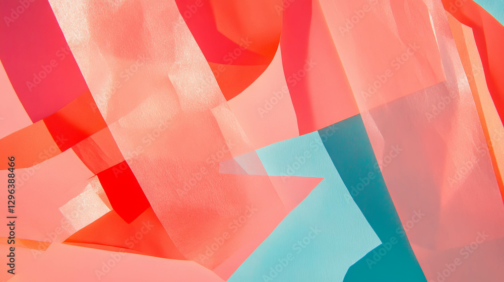 Aufkleber vibrant abstract background with paper cutout geometric shapes for creative design