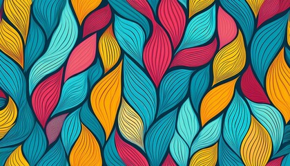 Fototapeta premium bright funny seamless pattern with abstract leaves design
