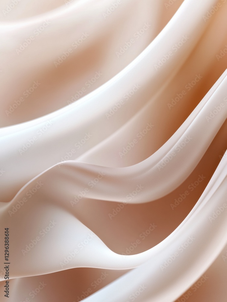 Poster soft textures of draped fabric in warm tones creating a serene and elegant atmosphere. generative ai