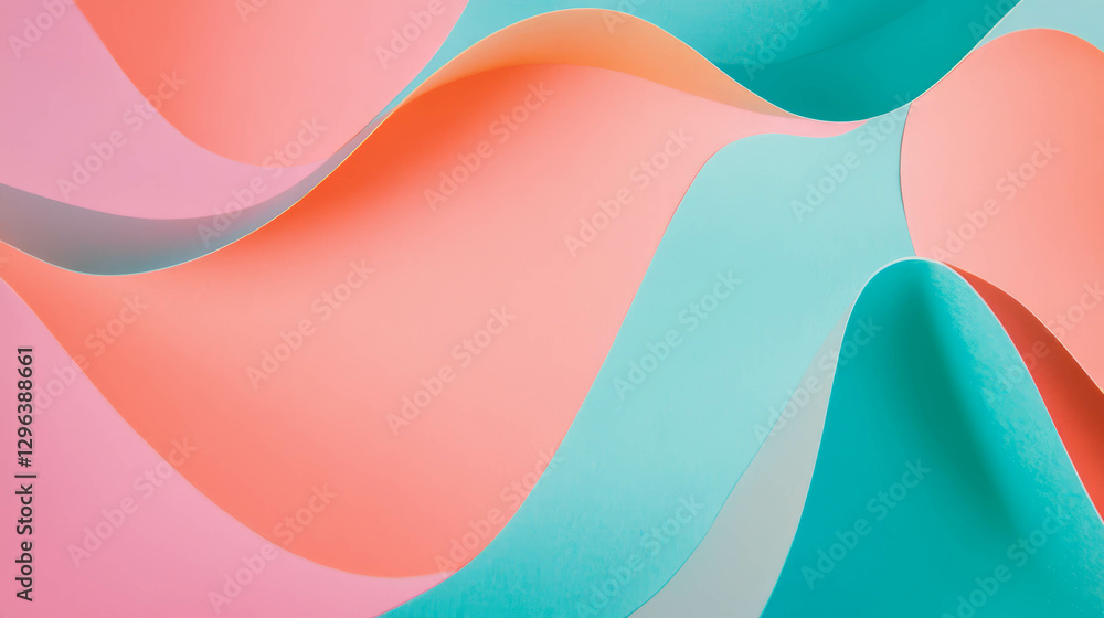 Aufkleber Abstract background of colorful paper cutout geometric shapes for creative design