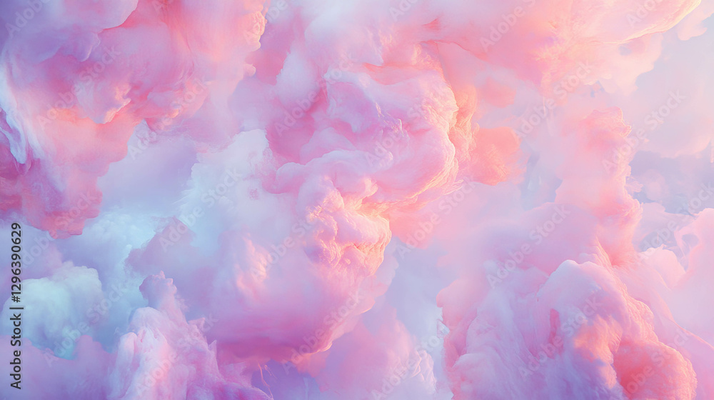 Poster dreamy pastel cloudscape with soft light for serene background design