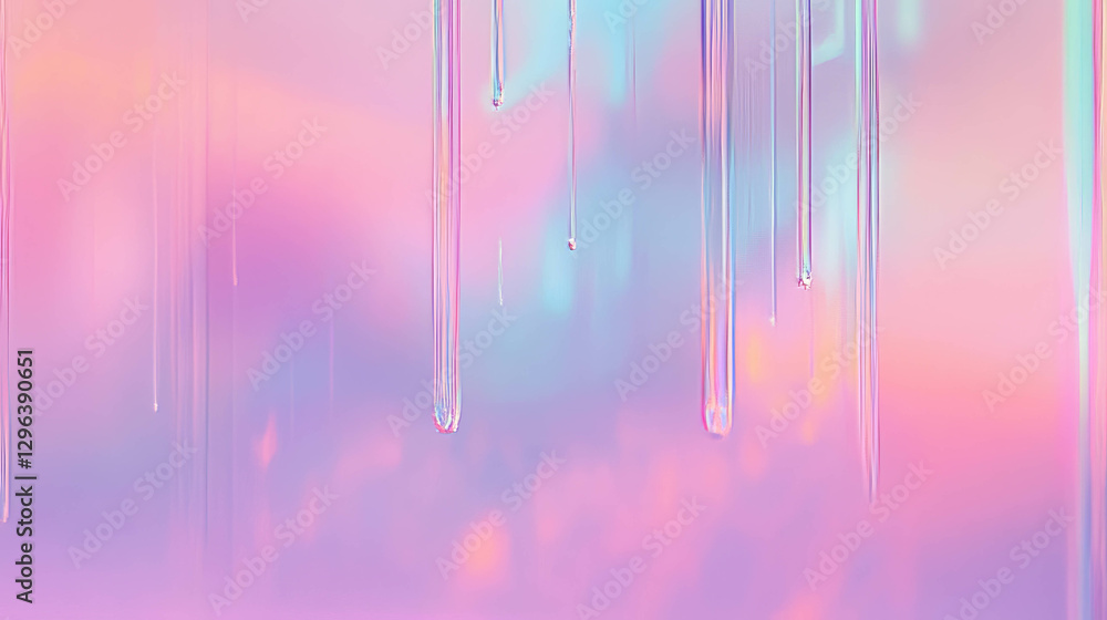 Poster abstract pastel rainfall in upward motion with serene gradient background