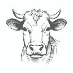 Cow Face Sketch Illustrtaion 0203 vector illustration with clean lines and artistic details for creative projects