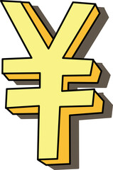 gold yen symbol clipart 