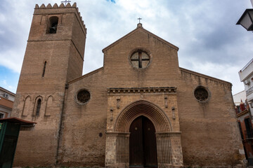 13th century Gothic-Mudejar church in the city of Seville. Andalusia, Spain.