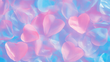 Pastel hearts texture in soft colors for romantic design or background