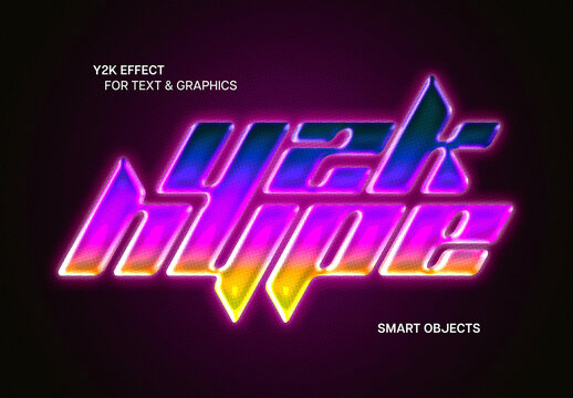 Y2K Text & Graphics Effect Mockup