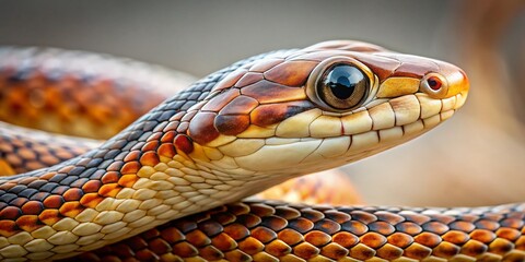 Fototapeta premium Elegant Beauty Rat Snake Minimalist Photography: Close-up Portrait